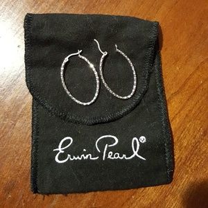 ERWIN PEARL Silver Loop Earrings